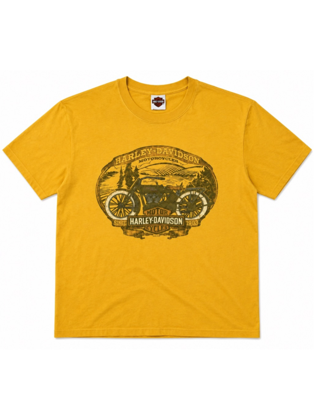 Harley Davidson Mexico Motorcycle TShirt Men’s 2XL Short Sleeve Yellow White Tag